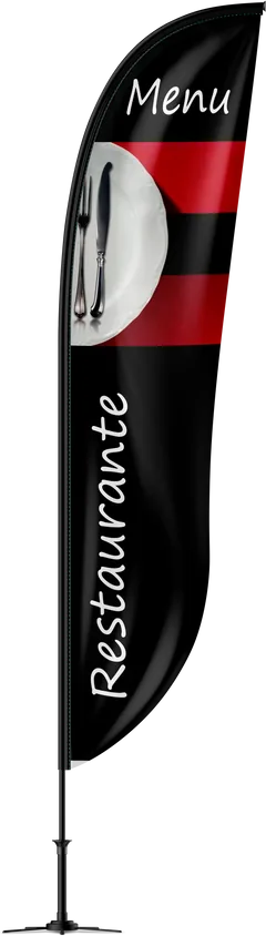 Wind banner preto e vermelho de restaurante